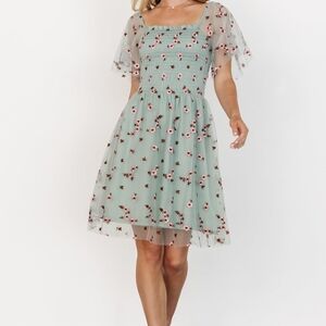 Baltic Born Floral Midi Dress in Mint Green